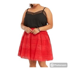 Torrid Red Striped Elastic A Line Skirt Size 00